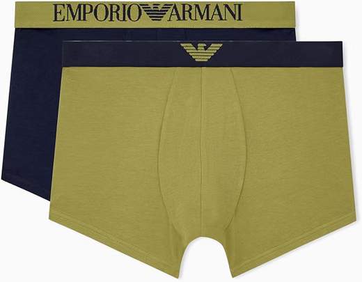 EMPORIO ARMANI Boxer Uomo Bi-Pack in Cotone Elasticizzato