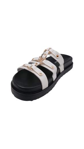 STILL Ciabatte Donna Multilistino con Catena Decorativa e Suola Comfort