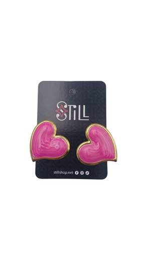 STILL Orecchini Cuore Vintage Smaltati Gold