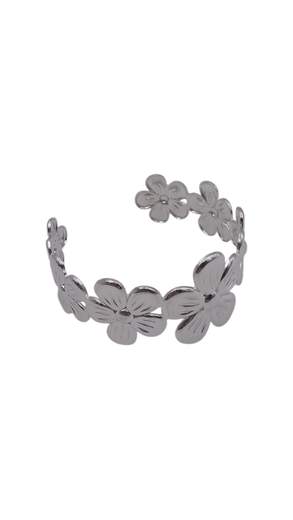 Bracciale Rigido Donna con Motivo Floreale