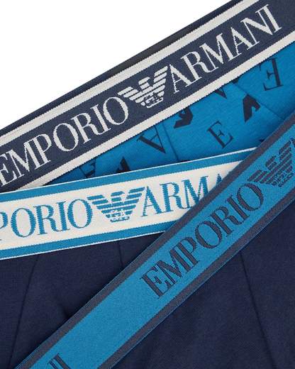 EMPORIO ARMANI Slip Uomo 3 Pezzi in Cotone con Logo