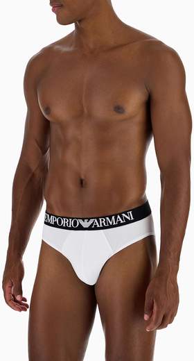 EMPORIO ARMANI Slip Uomo Bi-Pack in Cotone Elasticizzato