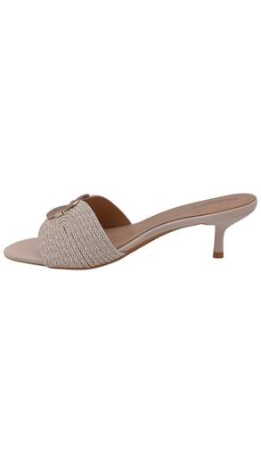 Sandali Mule Donna con Fascia Intrecciata e Tacco Kitten