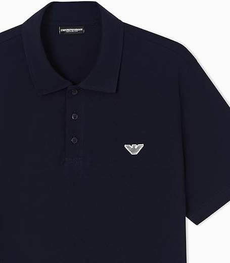 Polo uomo Emporio Armani minimal in cotone piqué