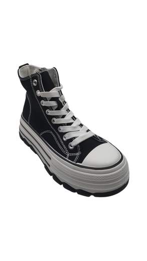 STILL Sneakers Alte Donna Nere con Suola Platform