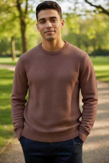 STILL Maglione Uomo Girocollo a Maglia Strutturata