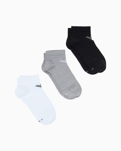 EMPORIO ARMANI Calzini Uomo Emporio Armani 3-Pack Cotone Stretch – Calze Corte Logo Iconico