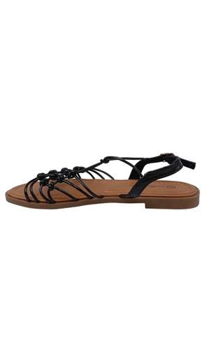 Sandali Donna Flat con Fasce Intrecciate e Cinturino Regolabile