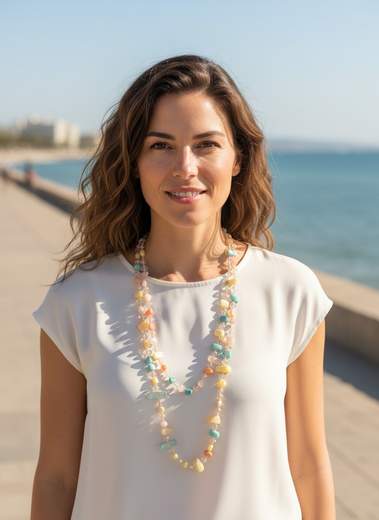 Collana Donna Elegante con Pietre Decorative e Cristalli