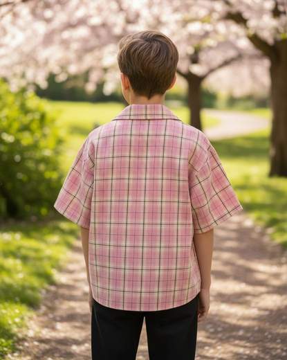 STILL Camicia Junior Quadri Rosa – Estiva Manica Corta