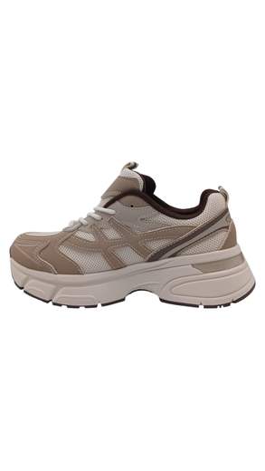 Sneakers Donna Beige e Tortora con Suola Chunky
