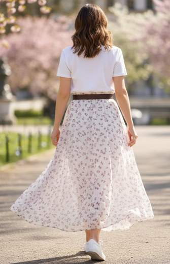 STILL Gonna lunga floreale a vita alta – Eleganza primaverile e comfort