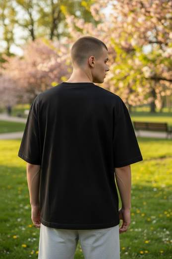 STILL T-Shirt Oversize Uomo Nera Basic