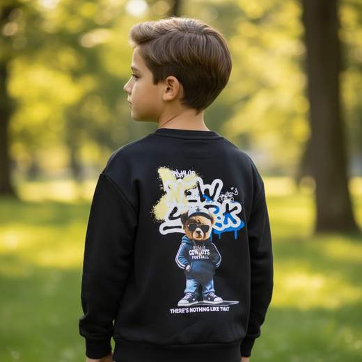 STILL Felpa Girocollo Bambino STILL in Misto Cotone – Stile Casual con Stampa Moderna