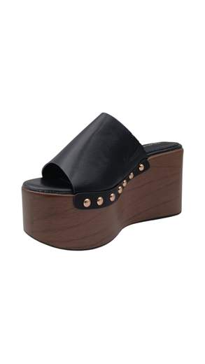 STILL Sandali Sabot Donna con Zeppa Alta Effetto Legno