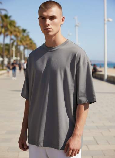 T-Shirt Uomo Oversize Basic in Cotone Girocollo