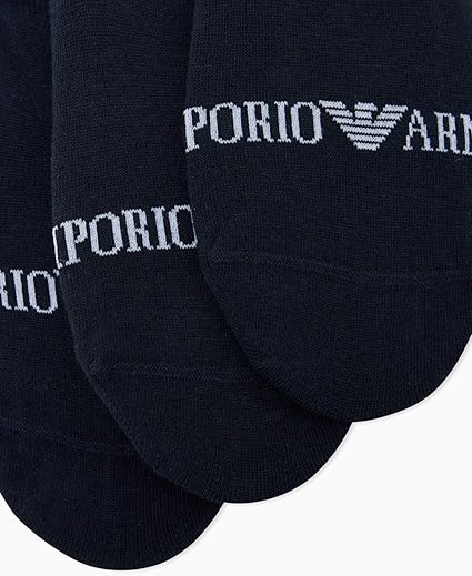 EMPORIO ARMANI Set 3 Paia Calzini Fantasmini Uomo Emporio Armani – Invisibili in Cotone Elasticizzato