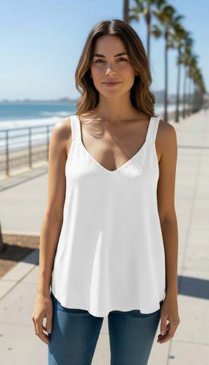STILL Canotta Donna con Scollo a V e Spalline Larghe