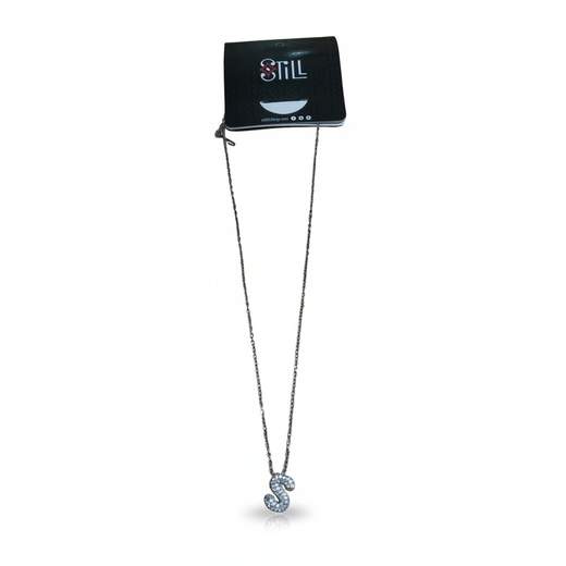 STILL Collana Donna con Ciondolo a Lettera e Strass – Oro e Argento