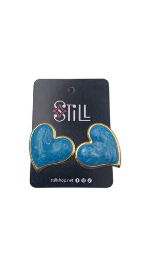 STILL Orecchini Cuore Vintage Smaltati Gold