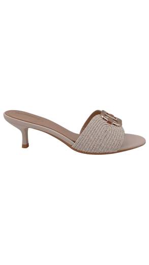 Sandali Mule Donna con Fascia Intrecciata e Tacco Kitten