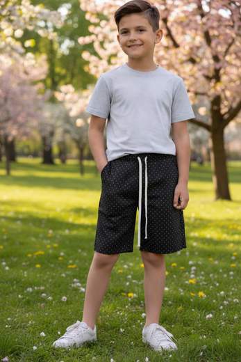 STILL Bermuda Junior Nero a Pois Casual Comfort