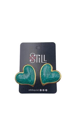 STILL Orecchini Cuore Vintage Smaltati Gold