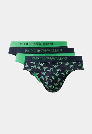 EMPORIO ARMANI Slip uomo Emporio Armani 111624-4R722 tripack cotone con fascia logo multicolor