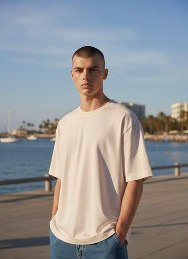 T-Shirt Uomo Oversize Basic in Cotone Girocollo