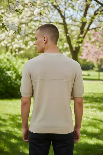 T-shirt Uomo Girocollo in Maglia Lavorata