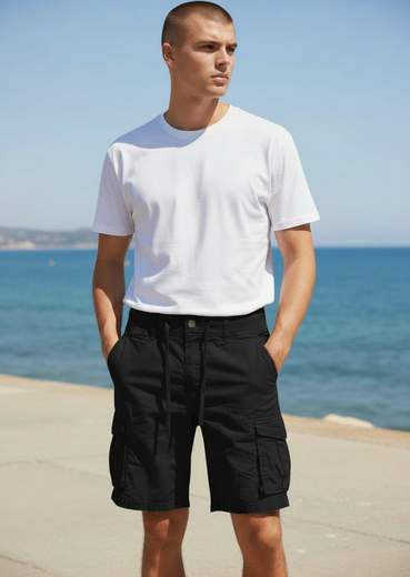 STILL Bermuda Cargo Uomo con Tasche Laterali e Coulisse