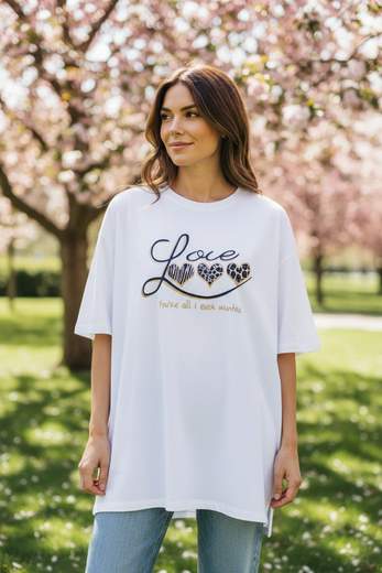 STILL T-Shirt Donna Oversize con Stampa - Maglia Casual Moda