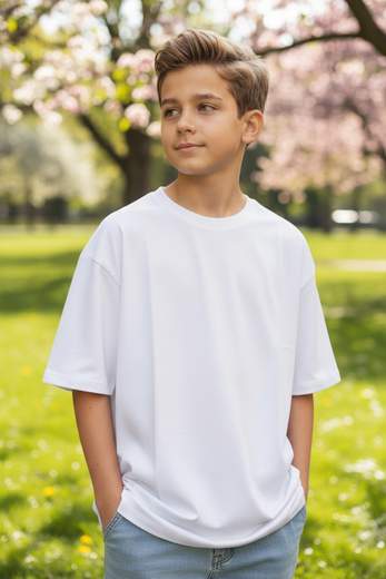 STILL T-Shirt Bambino Bianca Stampa Grafica – Maglietta Junior Streetwear