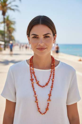 STILL Collana Donna Lunga Multistrato con Perline Colorate