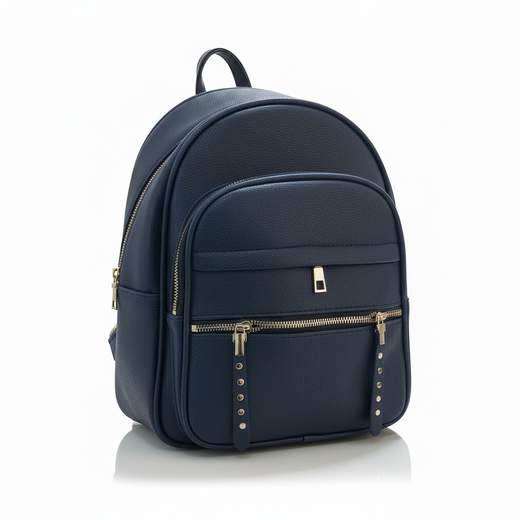 STILL Zaino EcoPelle con Tasche e Dettagli Argento