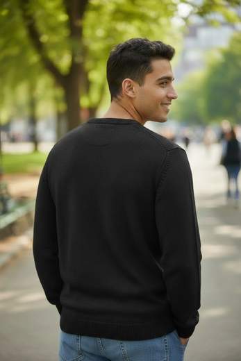 STILL Maglione Uomo Girocollo a Maglia Strutturata