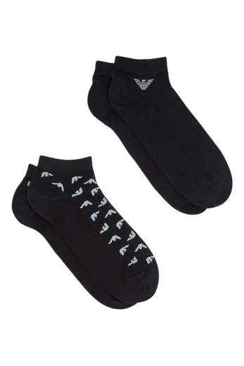 EMPORIO ARMANI Calzini Emporio Armani Uomo 2-Pack Cotone Stretch – Calze Corte con Logo
