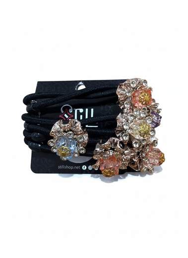 STILL Elastici per Capelli Donna con Fiori Decorativi e Strass Luminosi