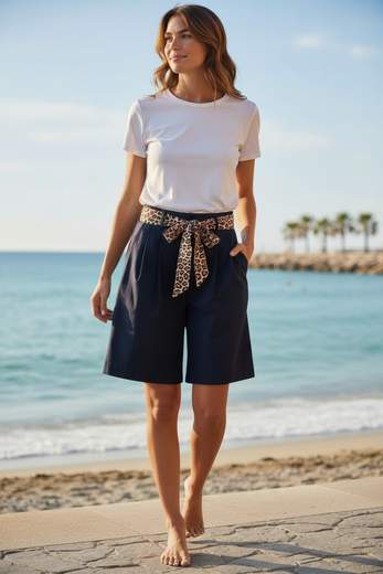 STILL Gonna Midi Donna con Cintura Animalier