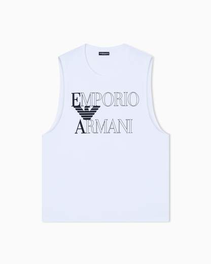 EMPORIO ARMANI Canotta uomo Emporio Armani in cotone con logo frontale