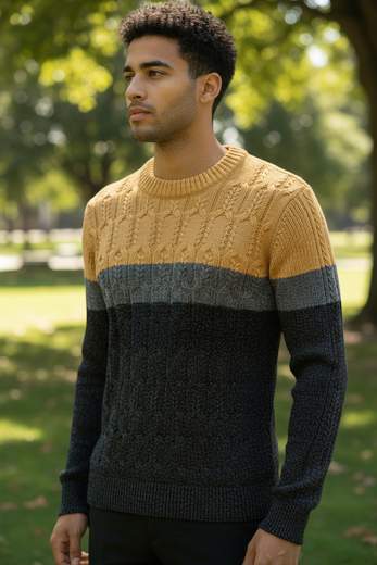 Il design girocollo e le linee essenziali rendono questo maglione ideale per outfit casual moderni e facilmente abbinabili.