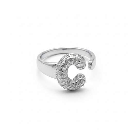 Anello Regolabile con Iniziale e Strass
