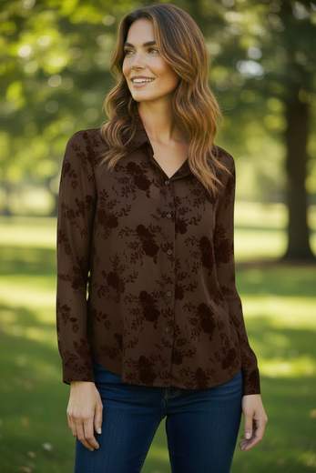 STILL Camicia Donna con Fantasia Floreale
