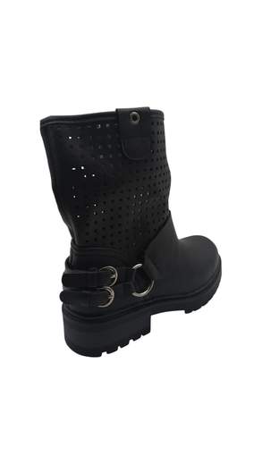 Stivaletti Donna Neri Traforati con Fibbie – Stile Urban Chic