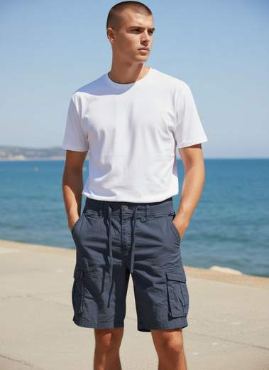 STILL Bermuda Cargo Uomo con Tasche Laterali e Coulisse