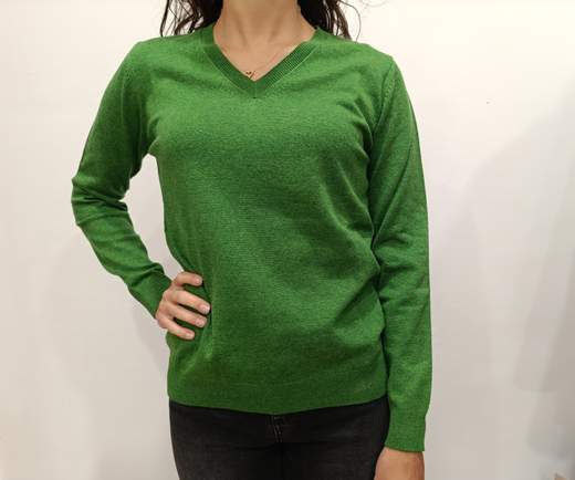 blu cashmere scollo a v misto cachemire ID118