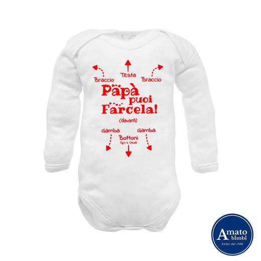 Corredino Neonato BODY PAPA' PUOI FARCELA