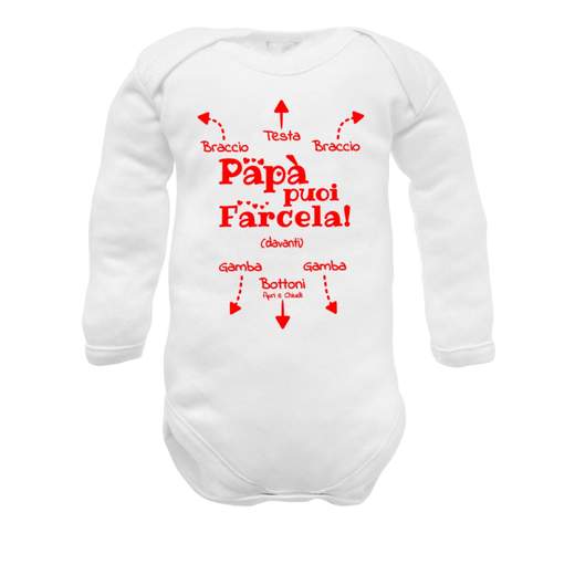 Corredino Neonato BODY PAPA' PUOI FARCELA
