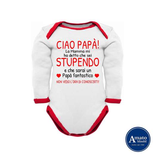 Corredino Neonato BODY CIAO PAPA'