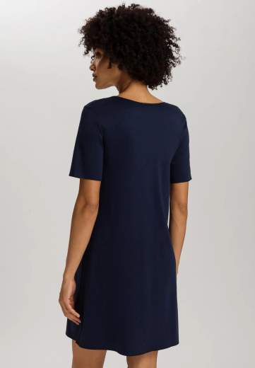 Hanro 074814 Cotton Silk - Camicia da notte maniche corte 90 cm